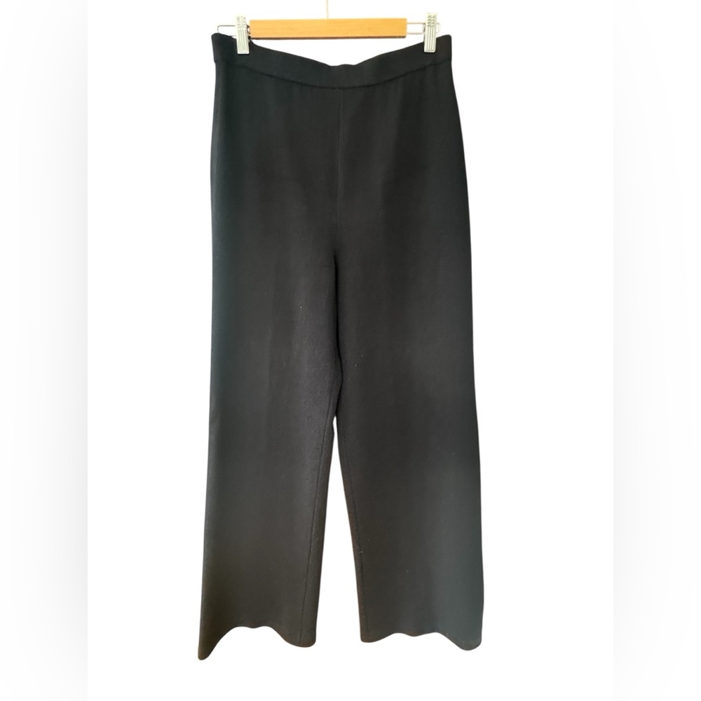 St. John Collection Navy Wide-Leg Pants in Santana knit Size 10